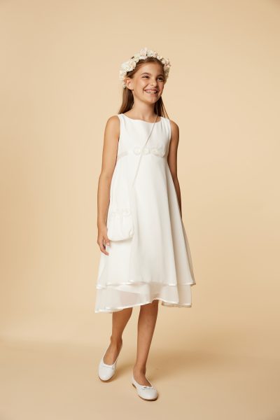 Kurzes Chiffonkleid mit stufenlagigem Rock