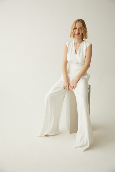 Crepe Jumpsuit mit Taschen