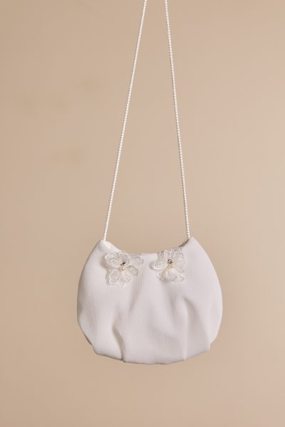 Tasche Crinkle Chiffon mit Spitzenblüte