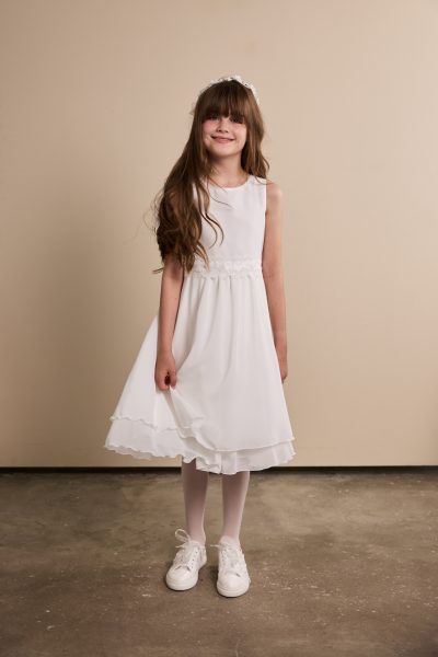 Chiffonkleid in 3/4 Länge, slim fit