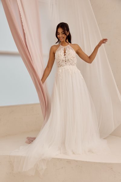 Neckholder Kleid aus Tüll