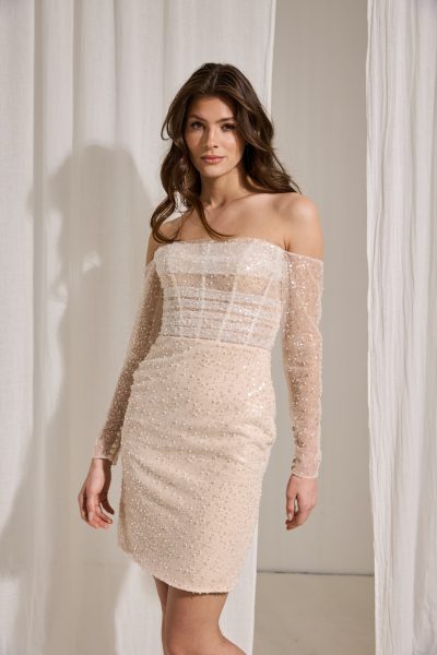 Kleid aus Pailette mit Corsage