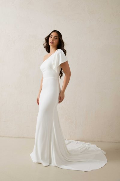 Kleid aus Crepe One Shoulder